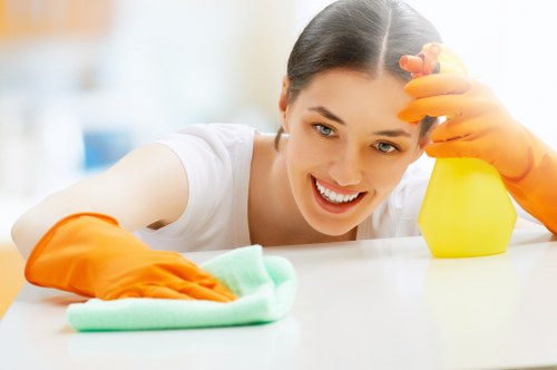 Cleaning dust and debris after construction work