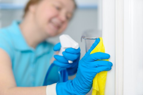 Professional Airbnb cleaning supplies arranged for use
