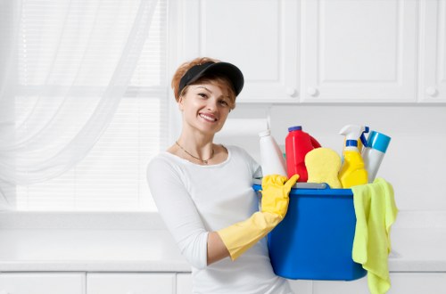 Supplies arranged for move in cleaning